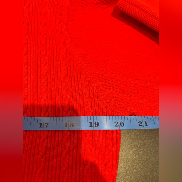 Sandro Paris Dorian Cropped Red Sweater Embroidered Monogram S Pocket Cable Knit - Picture 5 of 16